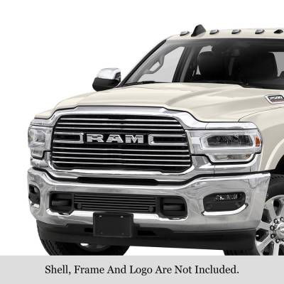 APS - APS Stainless Billet Bumper Grille Black for 19-24 RAM 1500 GR04FEJ22J