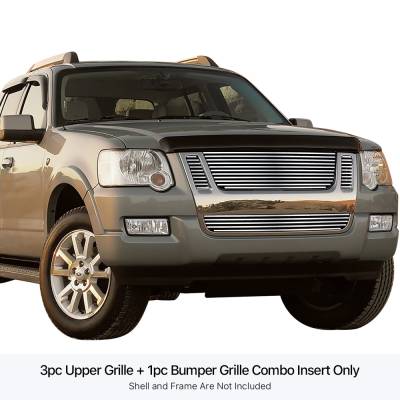 APS - APS Stainless Billet Grille Black 07-10 Explorer Sport Trac GR06FGH23S