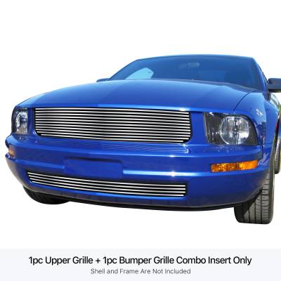 APS - APS Stainless Billet Grille Polish 05-09 Ford Mustang V6 GR06FGI84S