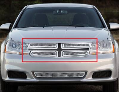 APS - APS Wire Mesh Grille Polish for 11-14 Dodge Avenger GR04GFH70T