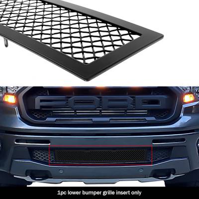APS - APS GR06GEA90H Wire Mesh Bumper Grille Black for 19-23 Ford Ranger