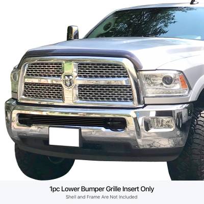 APS - APS GR04FFC32J Stainless Billet Bumper Grille Black for 10-18 RAM 2500/3500