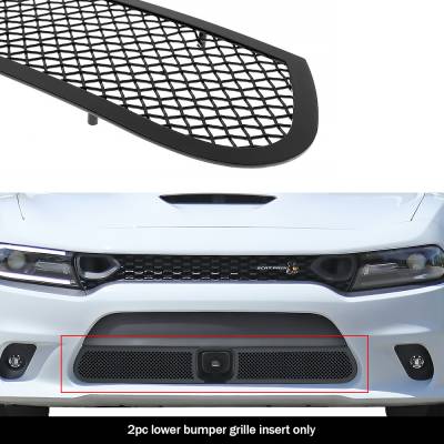 APS - APS Wire Mesh Bumper Grille Black for 15-19 Dodge Charger GT/RT/SRT GR04GFJ33H