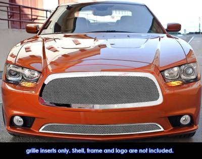 APS - APS Wire Mesh Grille Polish for 11-14 Dodge Charger GR04GAA99T