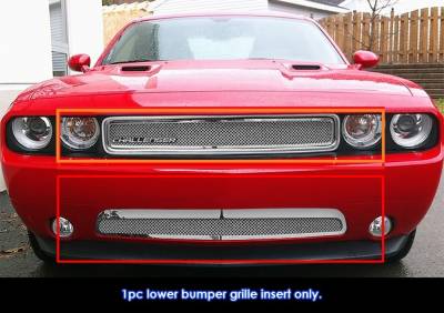 APS - APS Wire Mesh Grille Polish for 11-14 Dodge Challenger GR04GAB18T