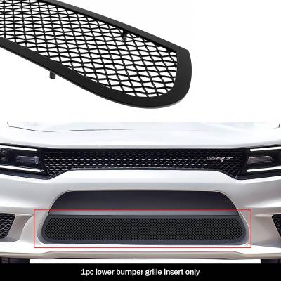 APS - APS Wire Mesh Bumper Grille Black for 15-19 Dodge Charger GT/RT/SRT GR04GFJ34H
