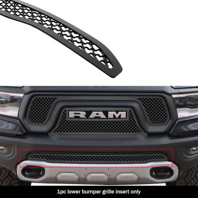 APS - APS Wire Mesh Bumper Grille Black for 19-24 RAM 1500 Rebel/TRX GR04GEB04K