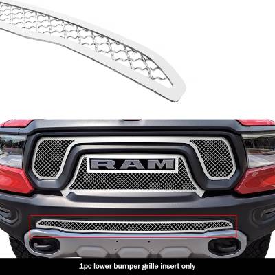 APS - APS Wire Mesh Bumper Grille Polish for 19-24 RAM 1500 Rebel/TRX GR04GEB04S