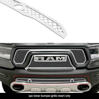 APS - APS Wire Mesh Bumper Grille Polish for 19-24 RAM 1500 Rebel/TRX GR04GEB05S