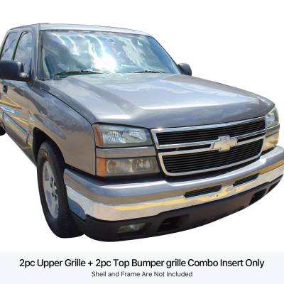 APS - APS Stainless Billet Grille Black Silverado 1500/2500/3500 GR03FGF73J