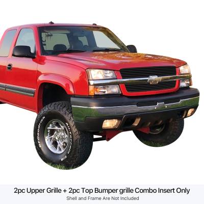 APS - APS Stainless Billet Grille Black Silverado 1500/2500/3500 GR03FGF75J