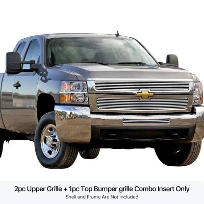 APS - APS Stainless Billet Grille Polish 07-10 Silverado 2500/3500 GR03FGH04S