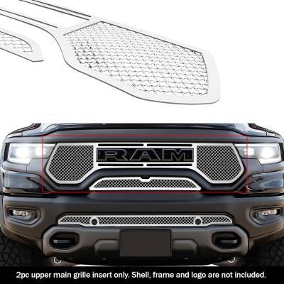 APS - APS Wire Mesh Grille Polish for 21-24 RAM 1500 TRX GR04GEB31S