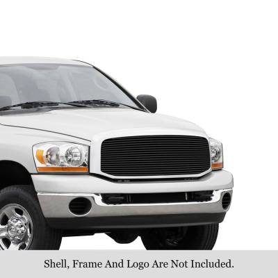 APS - APS Stainless GR04HEC18J Billet Grille Black for 06-08 RAM 1500/2500/3500