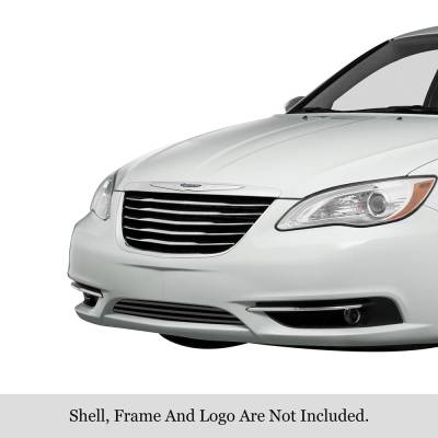 APS - APS Stainless Billet Bumper Grille Black for 11-14 Chrysler 200 GR18FFH73J
