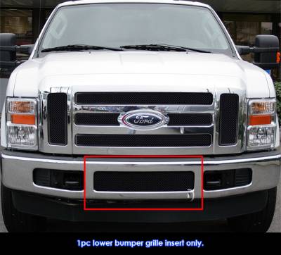 APS - APS Wire Mesh Bumper Grille Black 08-10 Ford Super Duty GR06GEC28G