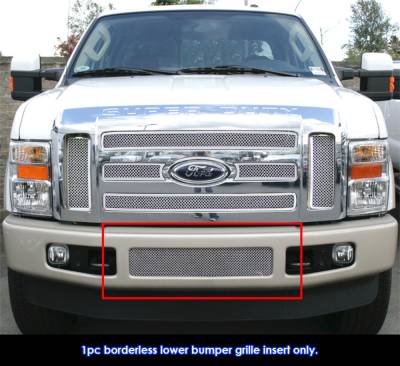APS - APS Wire Mesh Bumper Grille Polish 08-10 Ford Super Duty GR06GEC28Z