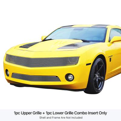 APS - APS Stainless Billet Grille Brushed 10-13 Chevrolet Camaro V6 GR03FAJ27C