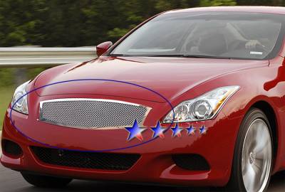 APS - APS Wire Mesh Grille Polish for 08-11 Infiniti G37 Coupe GR14GEB19T