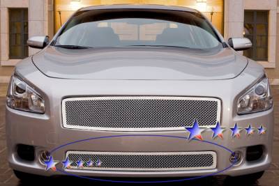 APS - APS Wire Mesh Bumper Grille Polish for 09-14 Nissan Maxima GR14GEB25T