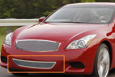APS - APS Wire Mesh Bumper Grille Polish for 08-11 Infiniti G37 Coupe GR14GEB35T