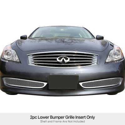 APS - APS GR14GEB36T Wire Mesh Bumper Grille Polish for 08-11 Infiniti G37 Coupe