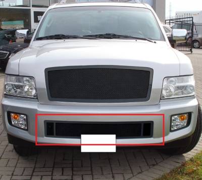 APS - APS Wire Mesh Bumper Grille Black for 04-10 Infiniti QX56 GR14GED48H
