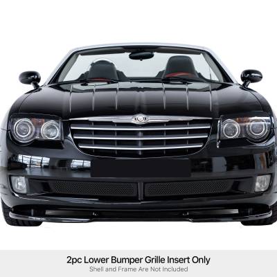 APS - APS GR18GFE26H Wire Mesh Bumper Grille Black for 04-08 Chrysler Crossfire