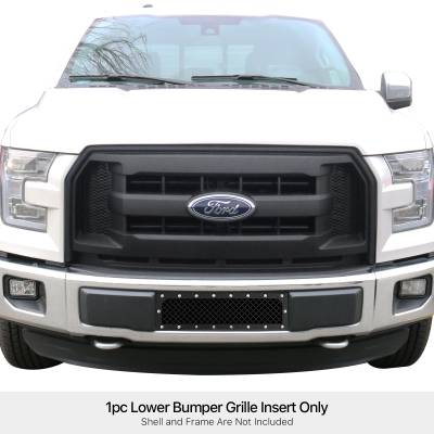 APS - APS Rivet Style Mesh Bumper Grille Black 15-17 Ford F150 GR06LFC13K