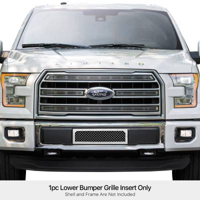 APS - APS Rivet Style Stainless Bumper Grille Polish 15-17 Ford F150 GR06LFC13S
