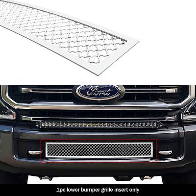 APS - APS Wire Mesh Bumper Grille Polish 20-22 Ford Super Duty GR06GEJ66S