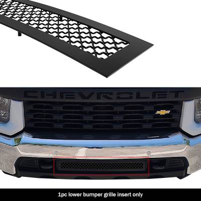 APS - APS Wire Mesh Bumper Grille Black 20-23 Silverado 2500/3500 GR03GEJ14K