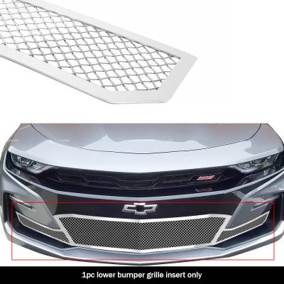 APS - APS Wire Mesh Bumper Grille Polish 19-24 Chevrolet Camaro 1SS/2SS GR03GEJ94T