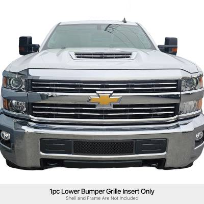 APS - APS GR03GFC19H Wire Mesh Bumper Grille Black for 15-19 Silverado 2500/3500