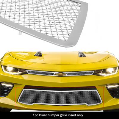 APS - APS Wire Mesh Bumper Grille Polish 16-18 Chevrolet Camaro SS GR03GFC66T