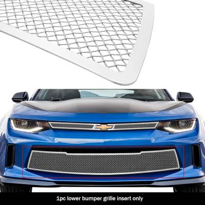 APS - APS Wire Mesh Bumper Grille Polish 16-18 Chevrolet Camaro LT GR03GFC67T
