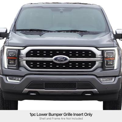 APS - APS GR06GFB34K Wire Mesh Bumper Grille Black for 21-23 Ford F150