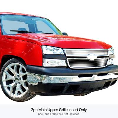 APS - APS Stainless GR03FEC06S Polished Billet Grille for Silverado 1500/2500/3500