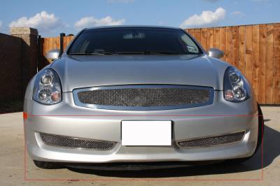 APS - APS Wire Mesh Bumper Grille Polish for 06-07 G35 Coupe GR14GEF10T