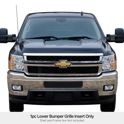 APS - APS GR03GFH32H Wire Mesh Bumper Grille Black for 11-14 Silverado 2500/3500