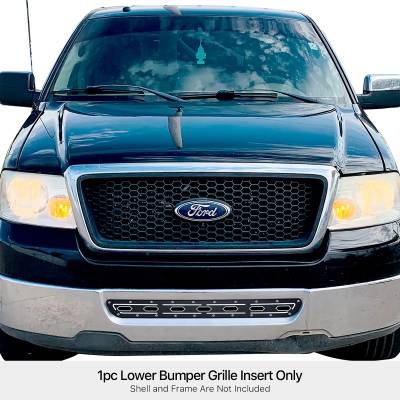 APS - APS Laser Cut Stainless Bumper Grille Black 06-08 Ford F150 GR06DEC52D