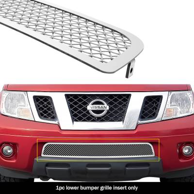 APS - APS Wire Mesh Bumper Grille Polish for 09-21 Nissan Frontier GR14GFD13T
