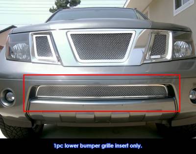 APS - APS Wire Mesh Bumper Grille Polish for 05-08 Nissan Frontier GR14GFD33T