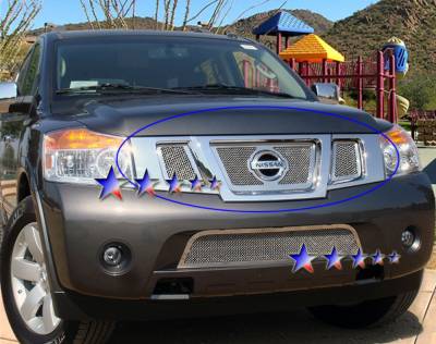 APS - APS Wire Mesh Grille Polish for 08-15 Nissan Armada GR14GFE07T