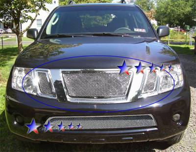 APS - APS Wire Mesh Grille Polish for 08-12 Nissan Pathfinder GR14GFE23T