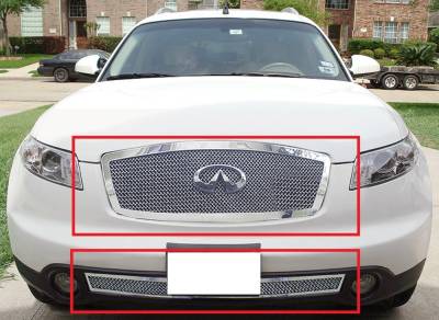APS - APS Wire Mesh Grille Polish for 03-05 Infiniti FX35/FX45 GR14GGH77T