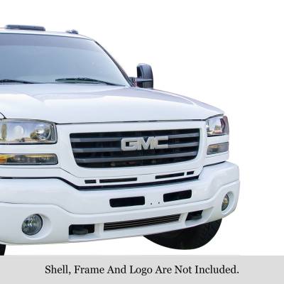 APS - APS Stainless Billet Bumper Grille Black 03-06 GMC Sierra 1500/HD GR07HED73J