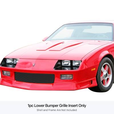 APS - APS GR03HEB41J Stainless Billet Bumper Grille Black for 88-92 Chevrolet Camaro