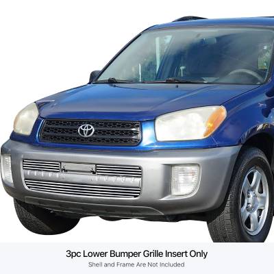 APS - APS Stainless Billet Bumper Grille Polish for 01-03 Toyota RAV4 GR20FEE77S