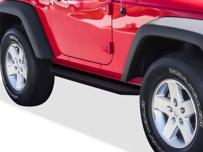 APS - APS H-Series Running Boards Black for 07-18 Jeep Wrangler JK 2DR IB10RAJ6H
